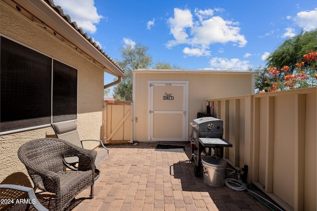 view of patio featuring grilling area