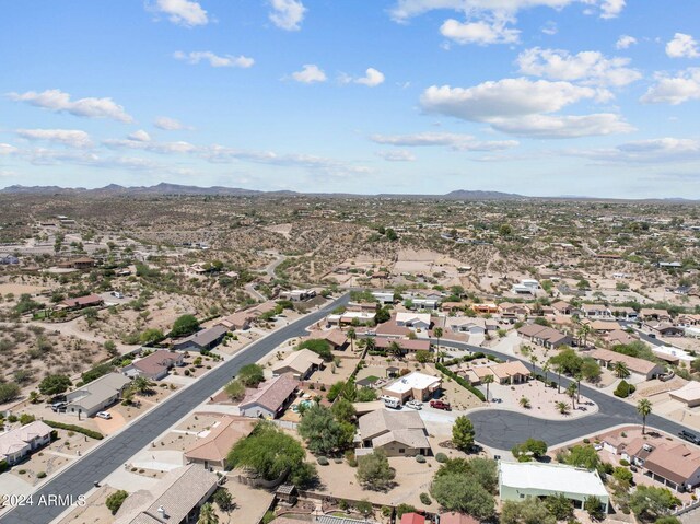 bird's eye view with a mountain view