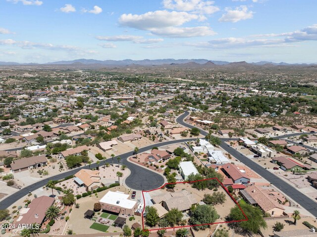 aerial view featuring a mountain view