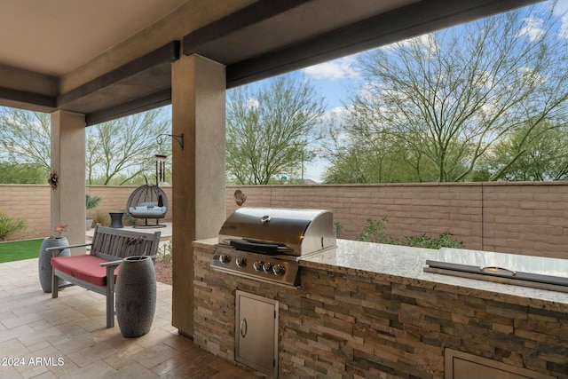 view of patio with area for grilling