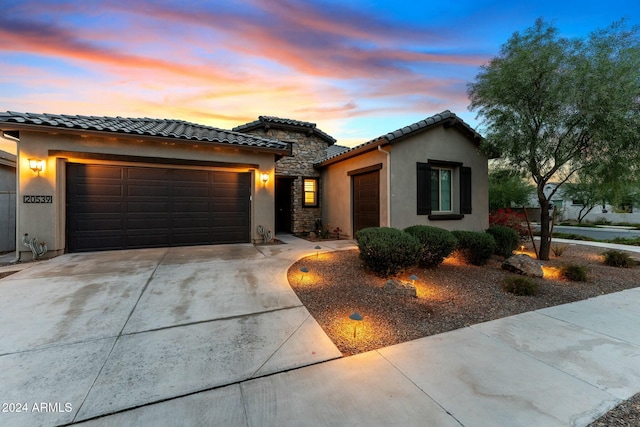 view of front of house featuring a garage