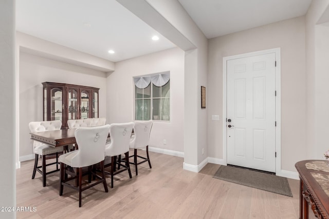 dining room featuring light wood-type flooring