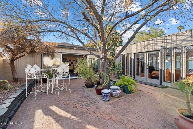 view of patio with french doors