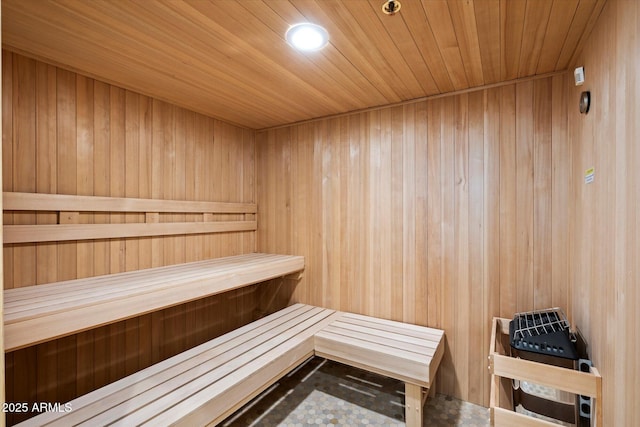 view of sauna