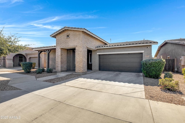 view of front of house with a garage