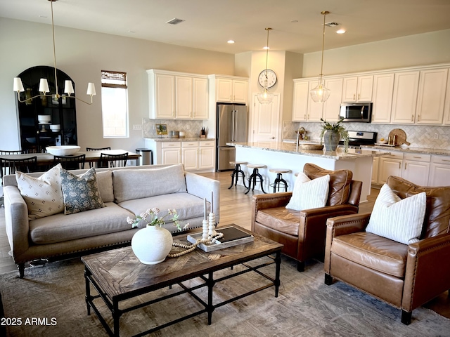 living room featuring hardwood / wood-style floors