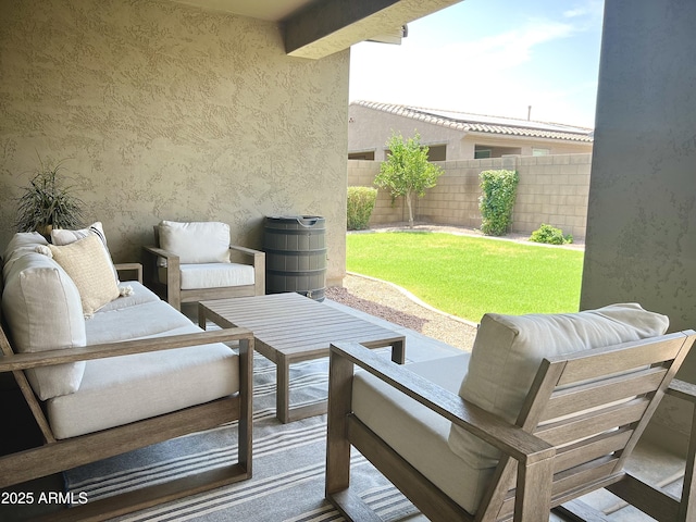 view of patio with an outdoor hangout area