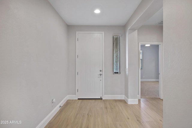 entrance foyer featuring light wood-type flooring