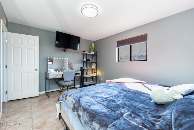 bedroom featuring tile patterned floors