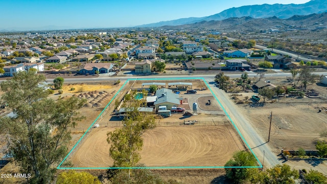 bird's eye view featuring a mountain view