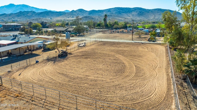 aerial view with a mountain view