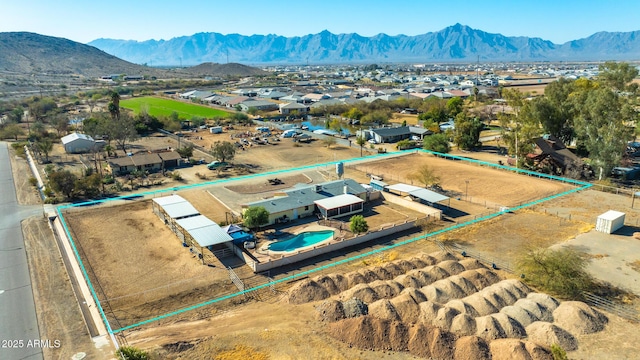 drone / aerial view with a mountain view