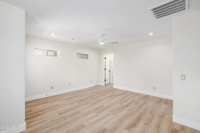 13601 N 50th Pl, Scottsdale, AZ 85254 - unfurnished room featuring recessed lighting, light wood finished floors, a ceiling fan, and baseboards