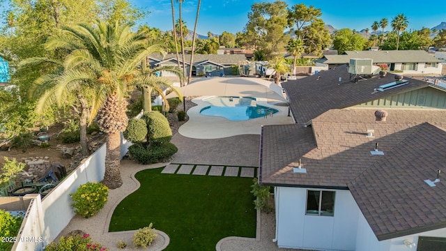 13601 N 50th Pl, Scottsdale, AZ 85254 - aerial perspective of suburban area featuring a pool