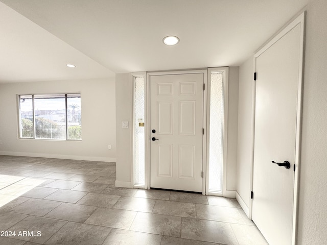 view of tiled foyer entrance