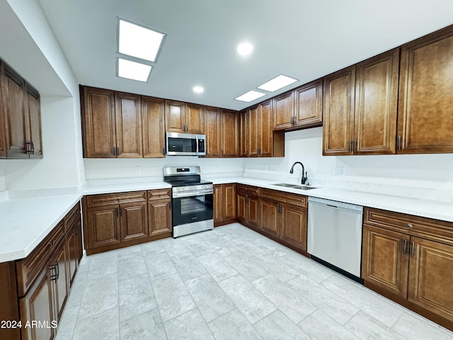 kitchen featuring sink and appliances with stainless steel finishes