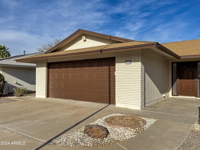 exterior space featuring a garage