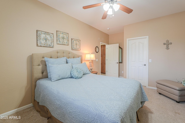 21841 N Ingram Ct, Maricopa, AZ 85138 - bedroom with carpet floors, baseboards, and ceiling fan