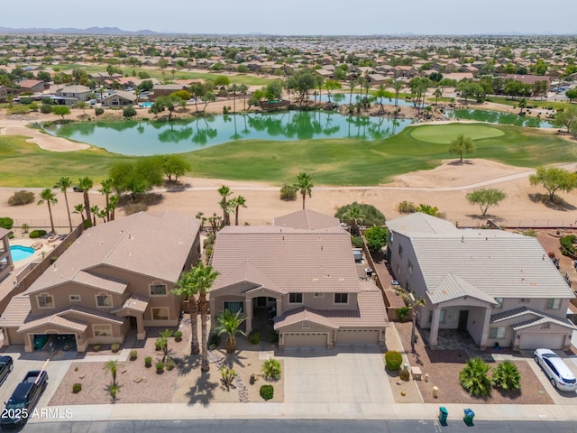 21841 N Ingram Ct, Maricopa, AZ 85138 - aerial view of residential area with a water and mountain view and a golf course