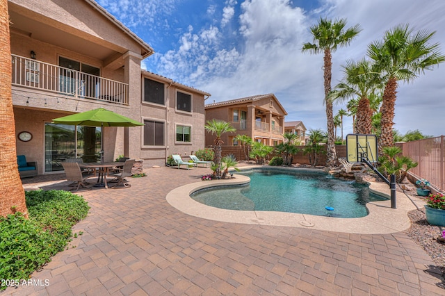 21841 N Ingram Ct, Maricopa, AZ 85138 - view of swimming pool featuring a fenced backyard and a patio