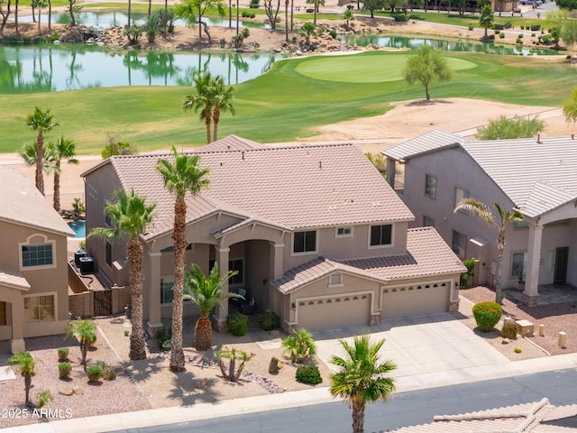 21841 N Ingram Ct, Maricopa, AZ 85138 - aerial perspective of suburban area featuring a nearby body of water and a local golf course