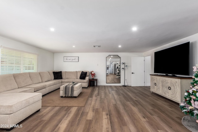 living room featuring hardwood / wood-style floors