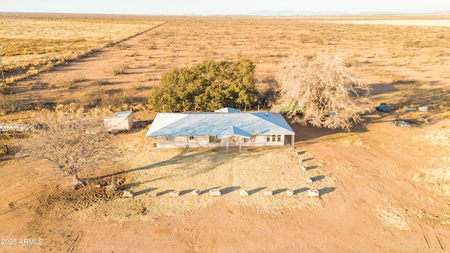 drone / aerial view with a rural view