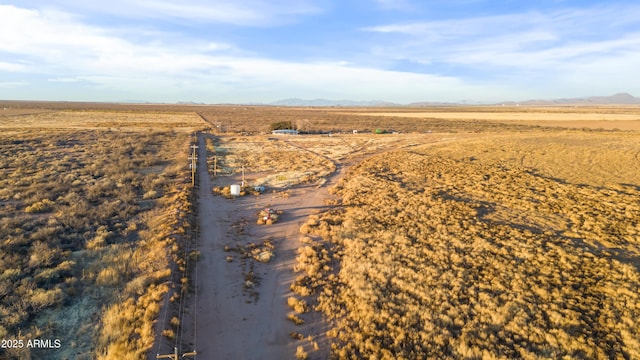 birds eye view of property featuring a mountain view