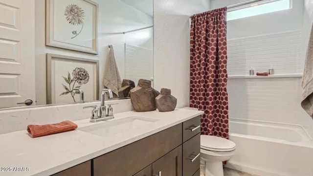 23113 E Saddle Way, Queen Creek, AZ 85142 - bathroom with vanity and shower / bathtub combination with curtain