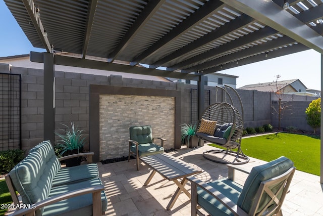 view of patio with a pergola