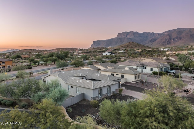 4126 S Last Chance Trl, Gold Canyon, AZ 85118 - aerial view at dusk of a mountain view and a residential view