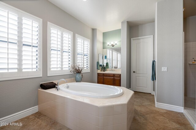 4126 S Last Chance Trl, Gold Canyon, AZ 85118 - full bath featuring plenty of natural light, a bath, vanity, and a tile shower