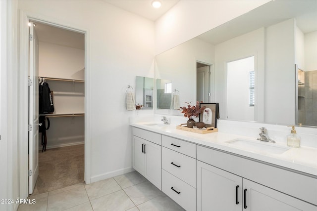 bathroom featuring vanity and tile patterned floors