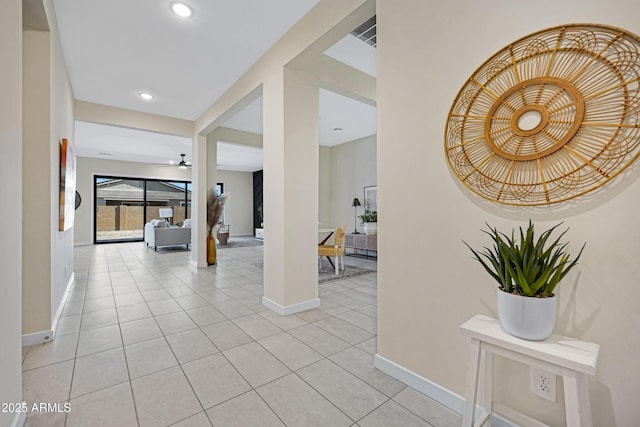 8027 W Northview Ave, Glendale, AZ 85303 - hallway with light tile patterned floors and recessed lighting