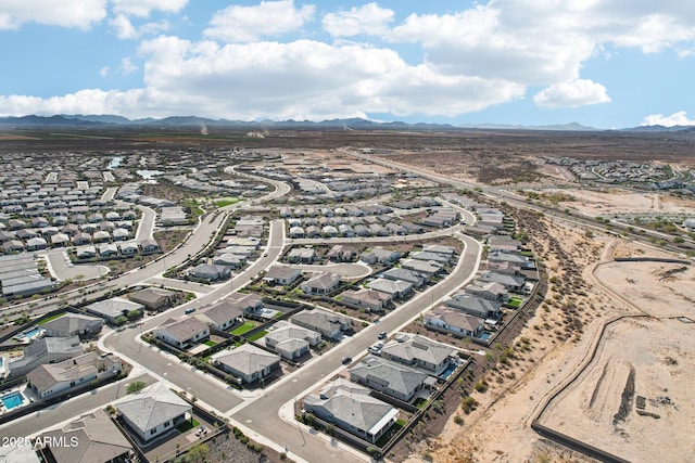 aerial view with a mountain view