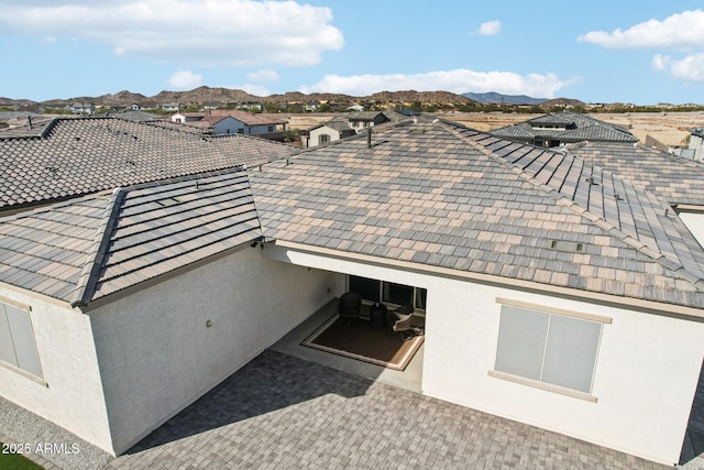 exterior space featuring a mountain view