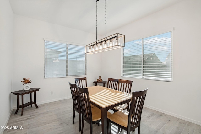 dining room with light hardwood / wood-style floors