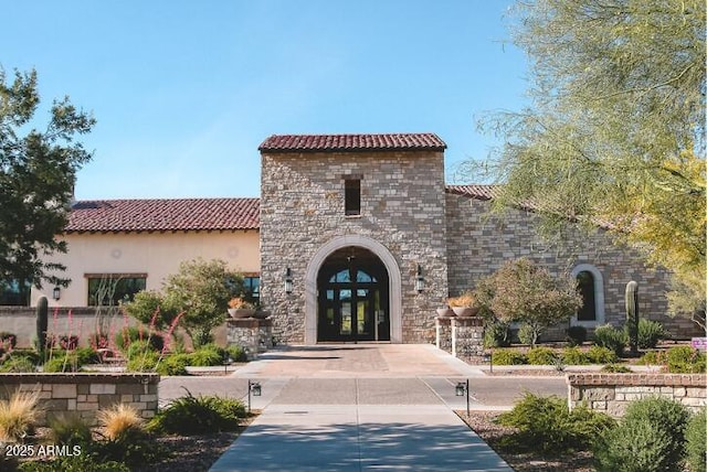 exterior space with french doors