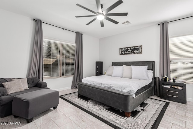 bedroom with ceiling fan