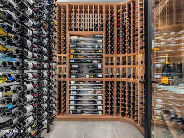 view of wine cellar