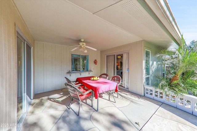 view of patio with ceiling fan