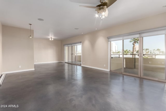 empty room featuring ceiling fan