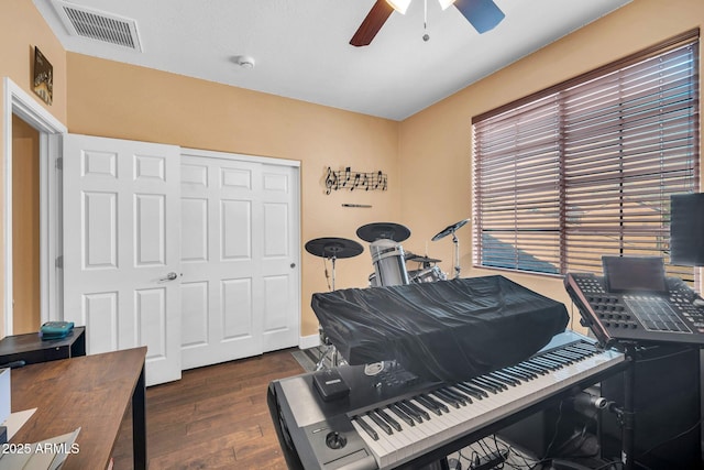 4408 W Summerside Rd, Laveen, AZ 85339 - miscellaneous room with a ceiling fan and wood finished floors