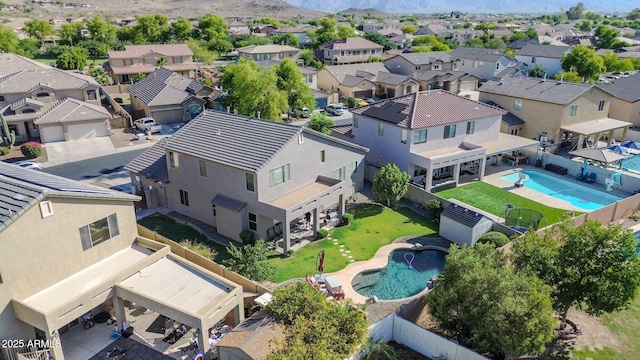 4408 W Summerside Rd, Laveen, AZ 85339 - aerial perspective of suburban area featuring a pool and a mountainous background