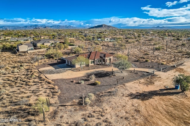 aerial view featuring a mountain view