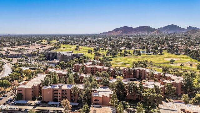 drone / aerial view with a mountain view