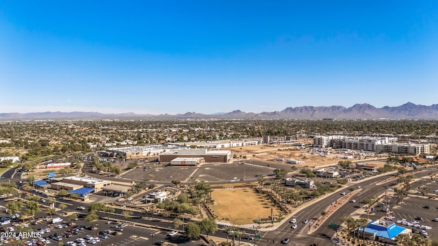 drone / aerial view with a mountain view