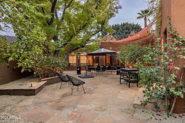 view of patio / terrace featuring a gazebo