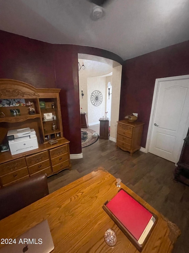 interior space featuring dark hardwood / wood-style flooring