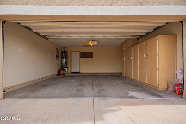 garage with water heater
